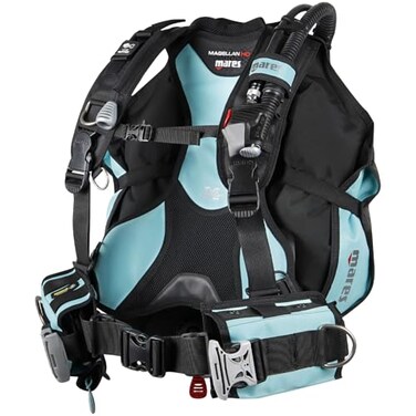 Mares Magellan HD BCD Unisex Versatile Lightweight Foldable Backmounted Scuba Diving Jacket BCD BlackAqua XSmall