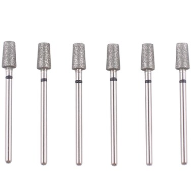 MZCMSL 6pcs Tapered Barrel Cuticle Drill Bits Pro Diamond Nail Bits for Salon Manicure 332 Shank efile BitMedium