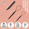 TsMADDTs 3Pack Hair Styling Tools Set with French Braid Loop Rat Tail Comb and Metal Pin Tail Braiding Comb Black