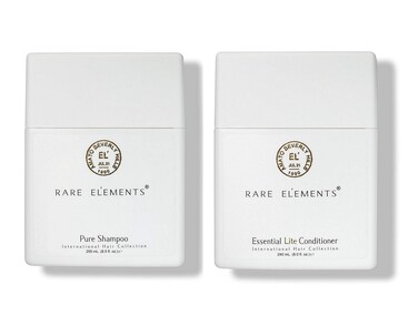 Rare Elements Pure Shampoo Essential Lite Conditioner Set with Gute Carrying Bag Three Piece Bundle 8 oz per unit
