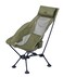 iClimb Ultralight Compact Camping Folding Beach Chair with AntiSinking Large Feet Green Triangular Frame High Back