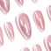 SunBeam Nails Handmade Presson Medium Long Almond Fuchsia Pink Cat Eye Design Charming False Nail Tips 10 Pcs 124 S