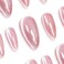 SunBeam Nails Handmade Presson Medium Long Almond Fuchsia Pink Cat Eye Design Charming False Nail Tips 10 Pcs 124 S