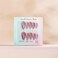 SunBeam Nails Handmade Presson Medium Long Almond Fuchsia Pink Cat Eye Design Charming False Nail Tips 10 Pcs 124 S