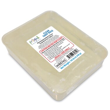 Primal Elements Clear Soap Base Moisturizing Melt and Pour Glycerin Base for Crafting Easy to Cut Unscented 10 Pound