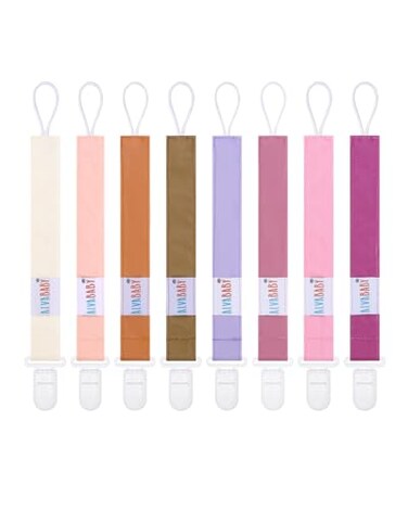 ALVABABY Baby Pacifier Clips Paci Universal Holder Leash Pacifier Clip Binky Holder for Teether Soothie 8 Pack 8DP05A