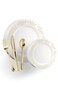 Exquisite 200 Pcs Cream Disposable Plastic Ware Includes 40 Gold Trim Dinner Dessert Plates 40 Pcs Glossy Gold Cutlery