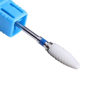 MZCMSL Medium Grit Ceramic Drill BitWhite Ceramic Cone File Bit 332 Flame Style Gel Nail Polish Removing Nail Art Tool