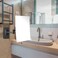 JERDON Wall Mount Makeup Mirror with 5X Magnification 875 x 65 Rectangular Mirror Extends 14 Black Finish Model JP695BK