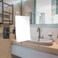 JERDON Wall Mount Makeup Mirror with 5X Magnification 875 x 65 Rectangular Mirror Extends 14 Black Finish Model JP695BK
