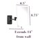 JERDON Wall Mount Makeup Mirror with 5X Magnification 875 x 65 Rectangular Mirror Extends 14 Black Finish Model JP695BK