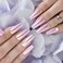 Hypnaughty 24 Pcs Party Star Chrome Coffin Medium Long Press On Nails and Glue Reflective Mirror False Nails Party Star