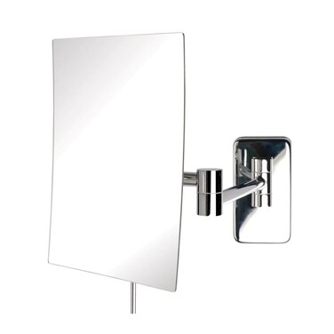 JERDON Wall Mount Makeup Mirror with 5X Magnification 875 x 65 Rectangular Mirror Extends 14 Chrome Finish Model JRT695C