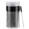 Tbestmax 100 Pcs Disposable Mascara Wands Crystal Eyebrow Spoolies Brush for Eyelash Extensions Black Lash Brushes with Container