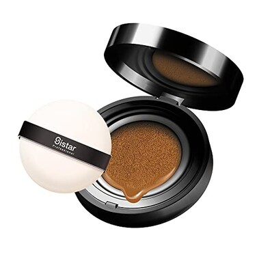 Sistar Skin Perfecting BB Cushion Full Coverage Long Lasting Natural Glow Foundation On The Go Case With Mirror (Medium
