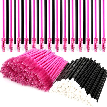Teenitor 200 Pcs Mascara Wands Lip Applicators Disposable Lip gloss Lipstick Tester Disposable Makeup Applicators Hot Red