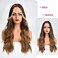 REECHO Long Side Air Bangs Wavy Curly Clip in Bangs Front Side Bangs for Women Daily Use 2 PCS Set Long TemplesLight Brown