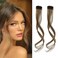 REECHO Long Side Air Bangs Wavy Curly Clip in Bangs Front Side Bangs for Women Daily Use 2 PCS Set Long TemplesLight Brown