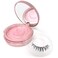 Honbay 2PCS Circle Empty Lash Case Eyelash Packaging Box Eyelash Storage Box with Mirror for Women Single and Double Layer