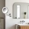 JERDON WallMounted Vanity Mirror with Lights Lighted Makeup Mirror with 8X Magnification Nickel Finish Plug in Model HL88NL