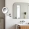 JERDON WallMounted Vanity Mirror with Lights Lighted Makeup Mirror with 8X Magnification Nickel Finish Plug in Model HL88NL