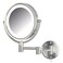 JERDON WallMounted Vanity Mirror with Lights Lighted Makeup Mirror with 8X Magnification Nickel Finish Plug in Model HL88NL