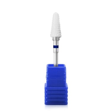 Rolabling Ceramic Nail Drill Bit White Flame Nail Drill Bit for Electric Drill Manicure Machine Nail Salon Tool Medium Blue