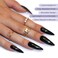 Allkem Press On Nails Black Red Bottoms Glossy Extra Long Sculpted Stiletto 2 Set Bundle 10 sizes 20 pcs Nail kit with Glue