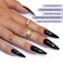 Allkem Press On Nails Black Red Bottoms Glossy Extra Long Sculpted Stiletto 2 Set Bundle 10 sizes 20 pcs Nail kit with Glue