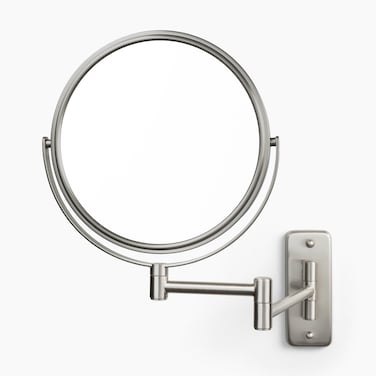 Jerdon WallMounted Magnifying Mirror Bathroom Makeup Mirror with 8X Magnification 8Inch Diameter Nickel Finish Model JP7808N
