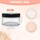 ASTRQLE 1PCS 60ml 2oz Empty Clear Makeup Loose Powder Container Case with Soft Sponge Powder Puff Screw Black Lid and Foundation Box