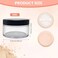 ASTRQLE 1PCS 60ml 2oz Empty Clear Makeup Loose Powder Container Case with Soft Sponge Powder Puff Screw Black Lid and Foundation Box
