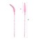 BTYMS 100 Pieces Disposable Lash Wands Eyelash Brushes with Crystal Handle Eyebrow Brushes Spoolies for Eyelash Extensions Pink