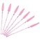 BTYMS 100 Pieces Disposable Lash Wands Eyelash Brushes with Crystal Handle Eyebrow Brushes Spoolies for Eyelash Extensions Pink
