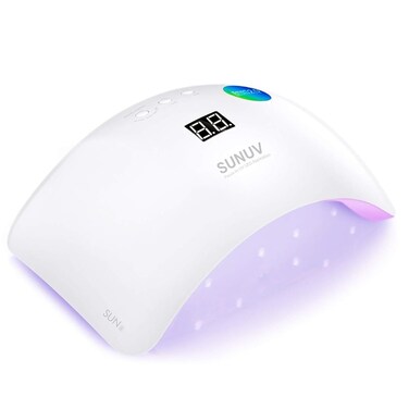 SUNUV SUN8 UV Light for Nails UV LED Nail Lamp with 3 Timer Settings Auto Sensor LCD Display Compatible with All Gel Polish Pink