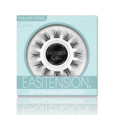 EASITENSION DIY Eyelash Extension 3D Effect Individual Glue Bonded Clusters Volume Lashes pack Home Eyelash Extension Lashes Pack 12MMVolume