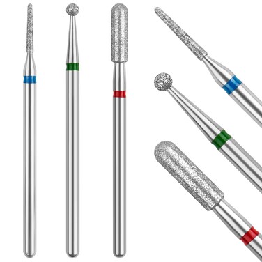 Difenni Cuticle Drill BitCuticle Drill Bits for nails 3pcs Diamond Nail Drill Bits for 332Electric Nail File Machine Pedicure Tool