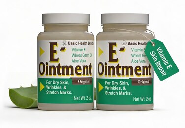 Basic Organics Basic Brands Vitamin E Ointment 2oz Moisture Enhancing Can Help Reduce Appearance of Scars Stretch Marks Fine Lines Wrinkles 2Pack