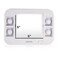 JERDON TwoSided Makeup Mirror with Lights Vanity Mirror with 5X Magnification Two Setting GlareFree Lighting White Base Model J1015