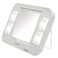JERDON TwoSided Makeup Mirror with Lights Vanity Mirror with 5X Magnification Two Setting GlareFree Lighting White Base Model J1015