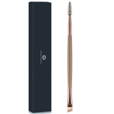 KINGMAS Eyebrow Brush Spoolie Dual Angled Eye Brow Brush Eyelash Comb Eyebrow Tool for Lining and Shaping Brows or Lashes Dark Brown