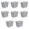 Sterilite 18 Gal Storage Tote Stackable Bin with Lid Plastic Container to Organize Clothes in Closet Basement Gray Base and Lid 8Pack
