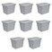 Sterilite 18 Gal Storage Tote Stackable Bin with Lid Plastic Container to Organize Clothes in Closet Basement Gray Base and Lid 8Pack