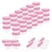ZEJIA 5 Gram Sample Containers with Lids Mini Makeup Containers Empty Plastic Travel Cosmetic Containers with Labels200 Count Pink Lid