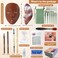 Penugo Silicone Makeup Practice Face Board Kit Mannequin Face for Makeup Practice with Brushes Set Eye Shadow Rhinestones StickerBlack