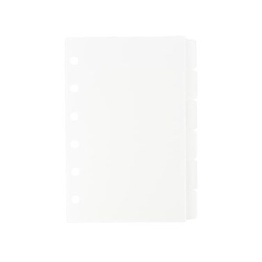 Mogoostry 2 Pack A7 Binder Dividers 6 Tabs Clear Plastic Binder Index Tabs Planner Divider for Round Ring Binder Sheet Protector Total 12 Dividers