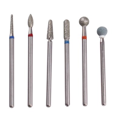 MZCMSL Russian Cuticle Drill Bit Set with Case,6pcs Cuticle Remover Bits (Needle,Ball,Flame,Cylinder,Tapered,Diamond Nail Bit Stone Bit