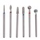 MZCMSL Russian Cuticle Drill Bit Set with Case,6pcs Cuticle Remover Bits (Needle,Ball,Flame,Cylinder,Tapered,Diamond Nail Bit Stone Bit
