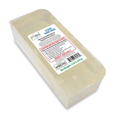 Primal Elements Clear Soap Base Moisturizing Melt and Pour Glycerin Soap Base for Crafting and Soap Making Easy to Cut Unscented 5 Pound