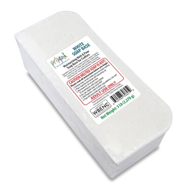 Primal Elements White Soap Base Moisturizing Melt and Pour Glycerin Soap Base for Crafting and Soap Making Easy to Cut Unscented 5 Pound